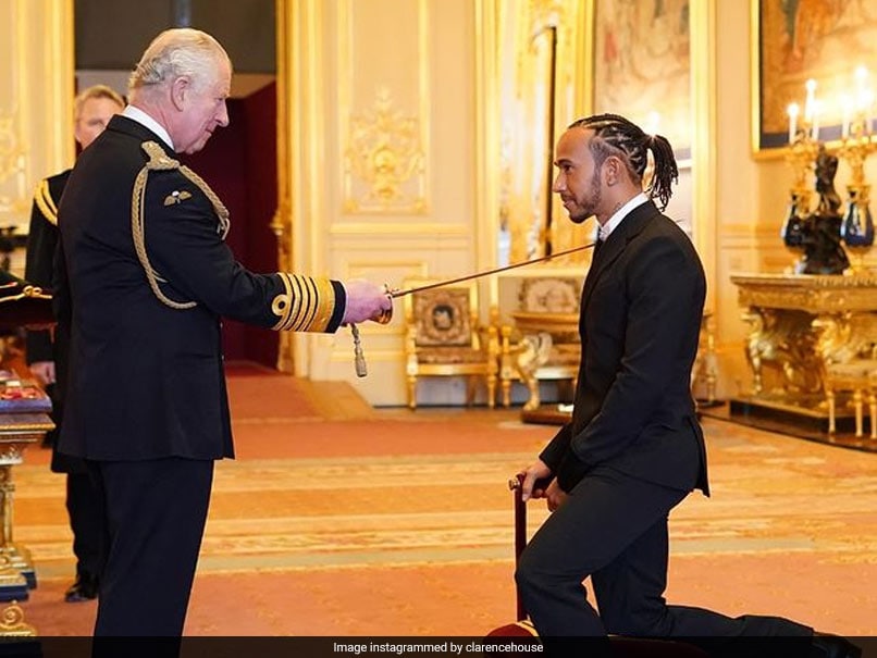 Lewis Hamilton Receives Knighthood From Prince Of Wales At Windsor Castle. See Pics