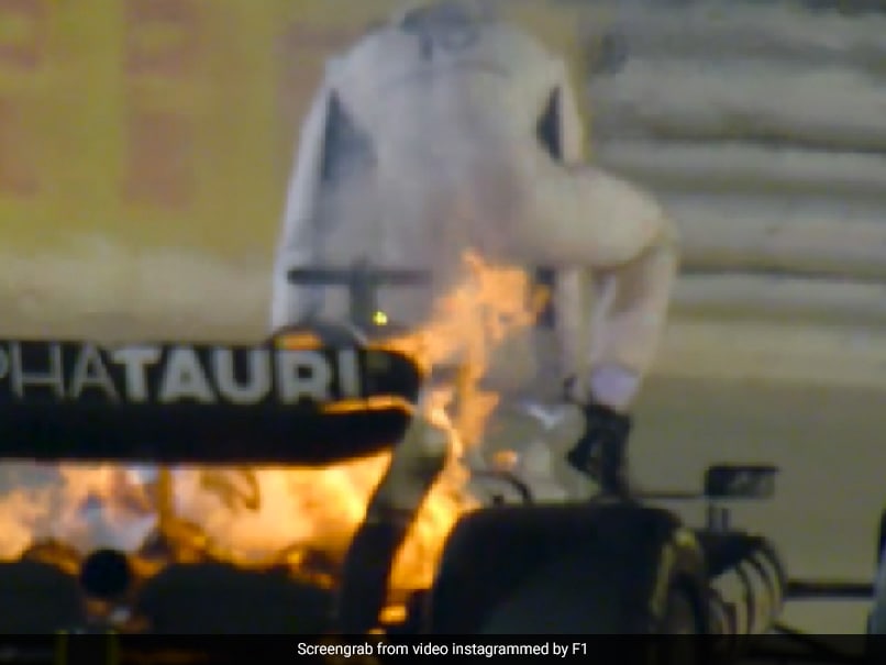 Watch: AlphaTauri Driver Pierre Gasly’s Car Catches Fire During Bahrain Grand Prix