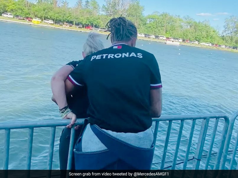 Watch: Lewis Hamilton Pushes Mercedes Physio Into River After Winning Bet With Podium Finish At Canadian Grand Prix