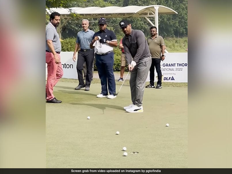 Watch: MS Dhoni Shows Off His Golf Skills In Kapil Dev’s Tournament