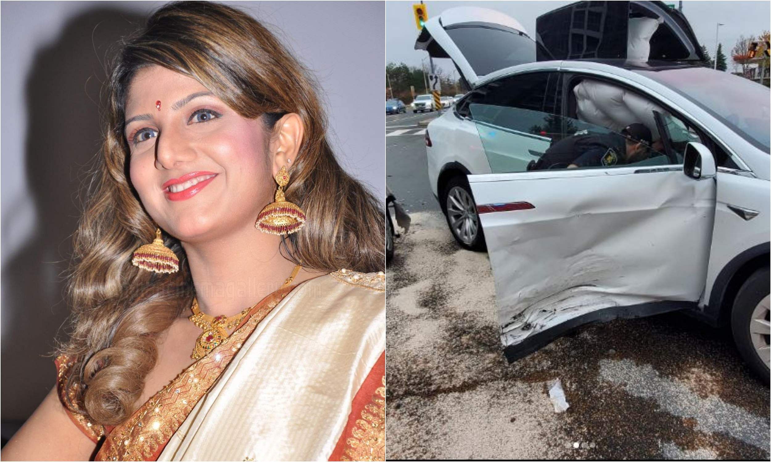 Actor Rambha and her children injured in car crash