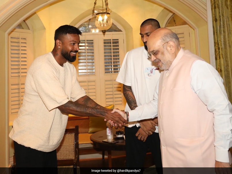Hardik Pandya Meets Home Minister Amit Shah Ahead Of Sri Lanka Series. See Pics