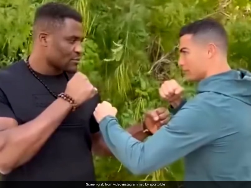 Watch: Cristiano Ronaldo Faces Off Against Ex-UFC Heavyweight Champion Francis Ngannou