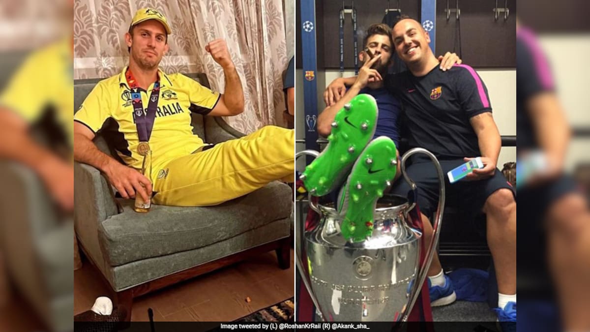 Did Mitchell Marsh Disrespect Cricket World Cup Trophy? Social Media Provides ‘Football’ Defence