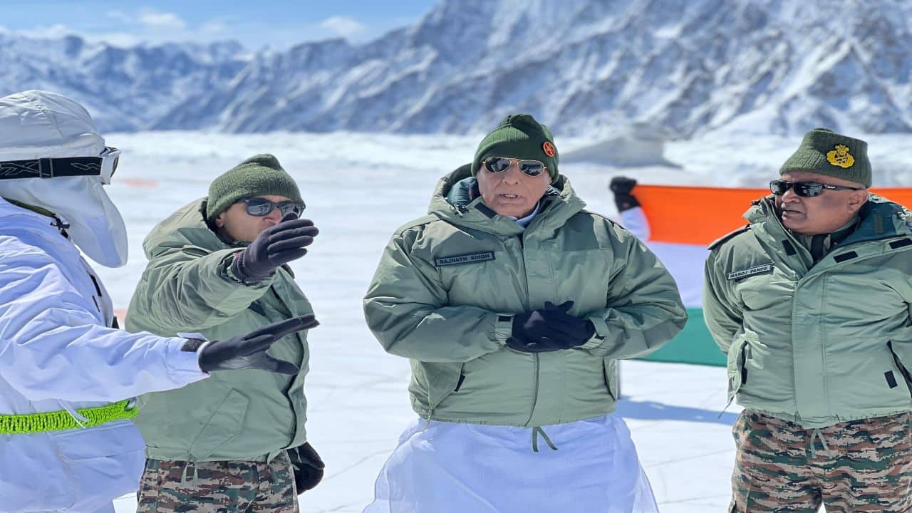 Defence minister Rajnath Singh visits Siachen; reviews military preparedness